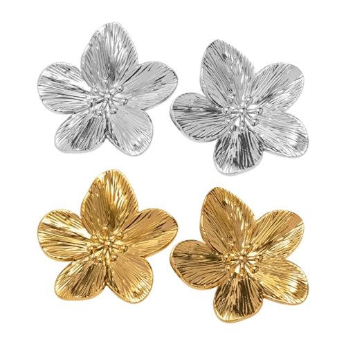 2 paires de boucles d’oreilles à clous de fleurs, 2025 pas cher