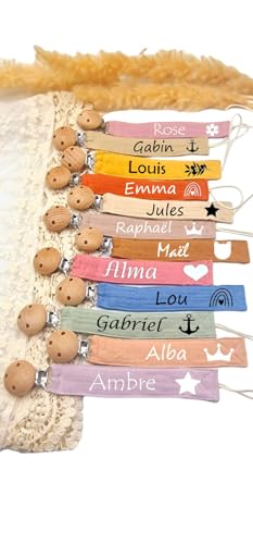 Attache tétine personnalisée en tissus (Attache 2025 pas cher