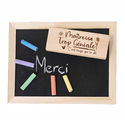 Brosse en bois gravée pour tableau noir ou velleda 2025 pas cher