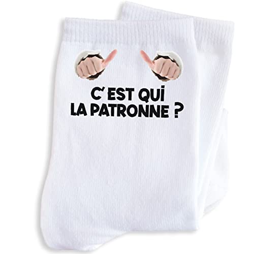 Chaussettes Femme Patronne Message Humour Drôle. 2026 pas cher