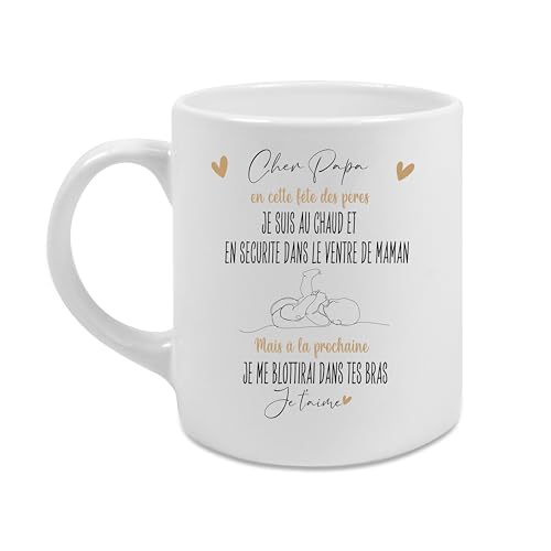 Mug 350 ml Personnalisé "Chez Papa, en cette Fête 2026 pas cher