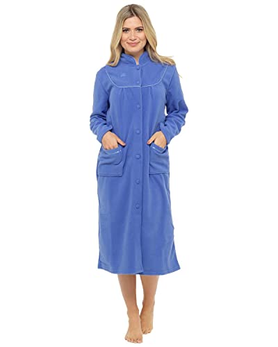 Robe de chambre boutonnée en polaire pour femmes 2026 pas cher